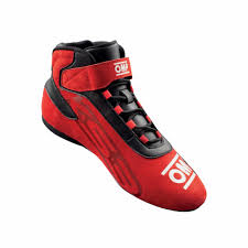 Botas de competición de la marca OMB de color rojo, ideales para moto... Race 99